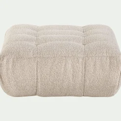 alinea Pouf & Repose-Pieds|Canapé Modulable*Pouf en tissu bouclette - écru Blanc