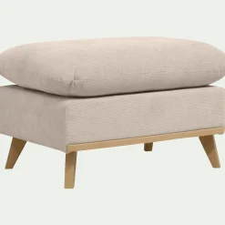 alinea Pouf & Repose-Pieds*Pouf en tissu crown - Beige roucas