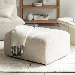 alinea Pouf & Repose-Pieds*Pouf en tissu Eden - alpilles Beige