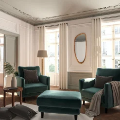 alinea Pouf & Repose-Pieds*Pouf en tissu velvet - sauge Vert