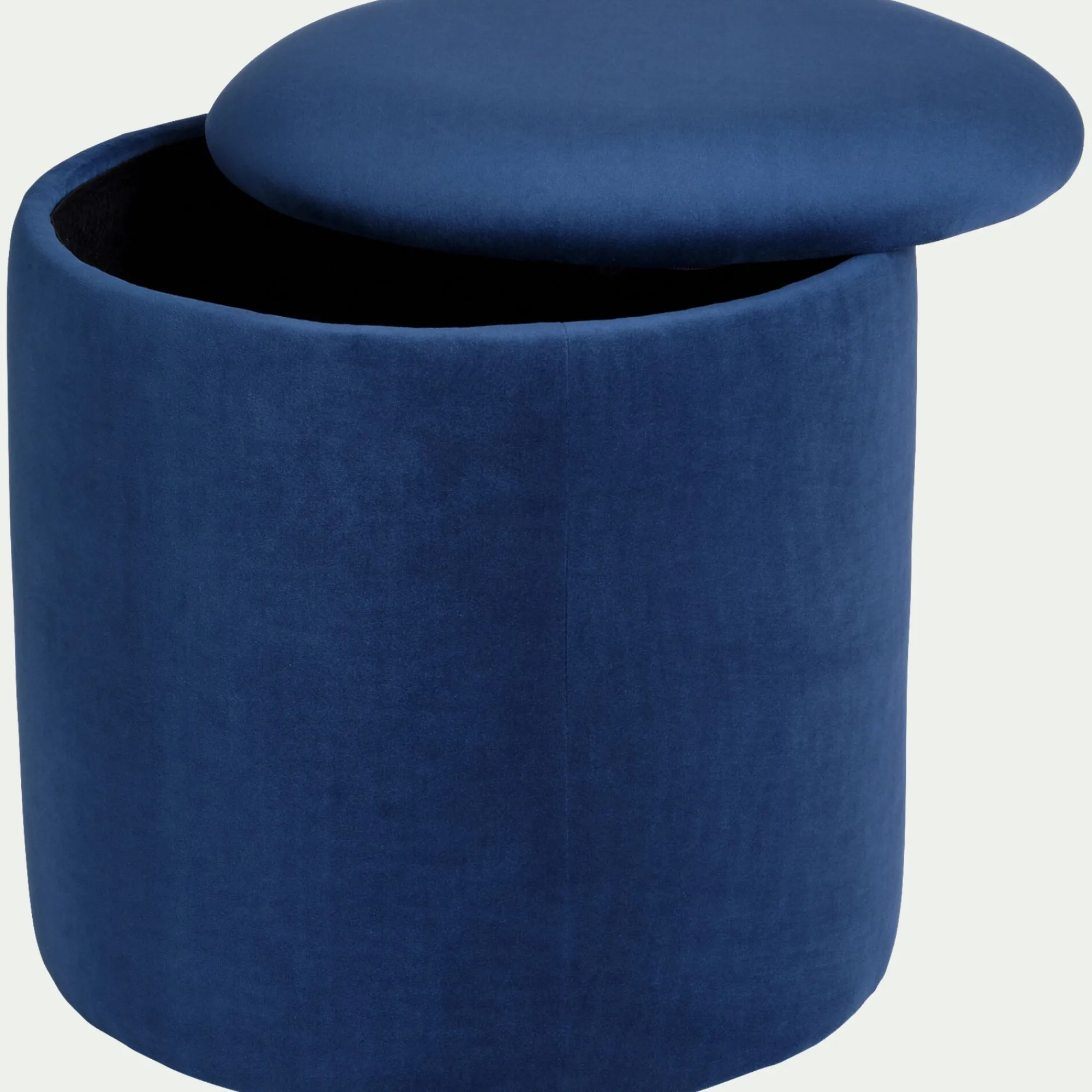 alinea Coussin De Sol|Pouf & Repose-Pieds*Pouf en velours avec coffre de rangement - H43cm Bleu