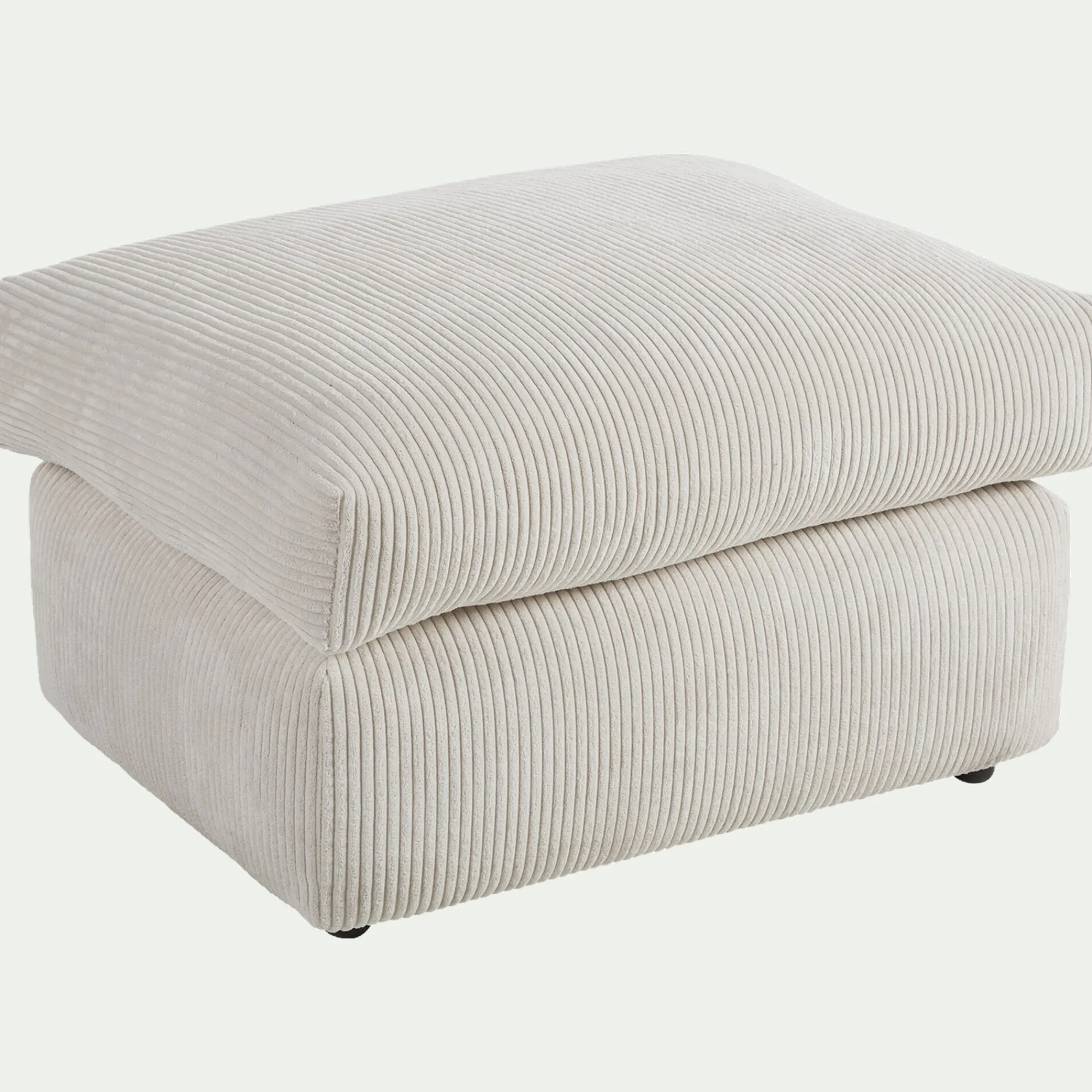 alinea Pouf & Repose-Pieds*Pouf en velours côtelé - roucas Beige