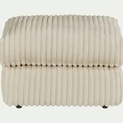 alinea Pouf & Repose-Pieds*Pouf en velours côtelé Bita - ventoux Blanc