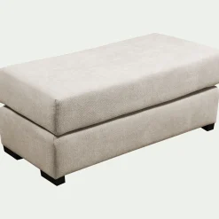 alinea Pouf & Repose-Pieds*Pouf rectangulaire en tissu Bloq - roucas Beige
