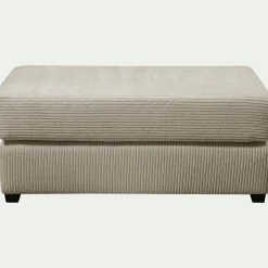 alinea Pouf & Repose-Pieds*Pouf rectangulaire en velours côtelé Azores - Taupe