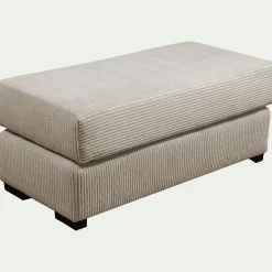 alinea Pouf & Repose-Pieds*Pouf rectangulaire en velours côtelé Azores - Taupe