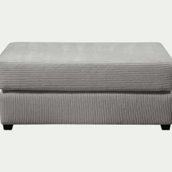 alinea Pouf & Repose-Pieds*Pouf rectangulaire en velours côtelé Azores - Gris borie