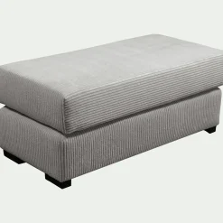 alinea Pouf & Repose-Pieds*Pouf rectangulaire en velours côtelé Azores - Gris borie