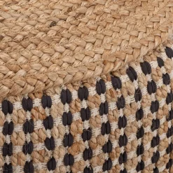 alinea Pouf & Repose-Pieds*Pouf rond en jute et coton - D50xH45cm Noir