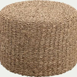alinea Pouf & Repose-Pieds*Pouf rond tressé en jonc de mer D40xH30cm - Naturel