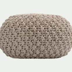 alinea Coussin De Sol*Pouf tressé en coton - roucas D50xH30cm Beige