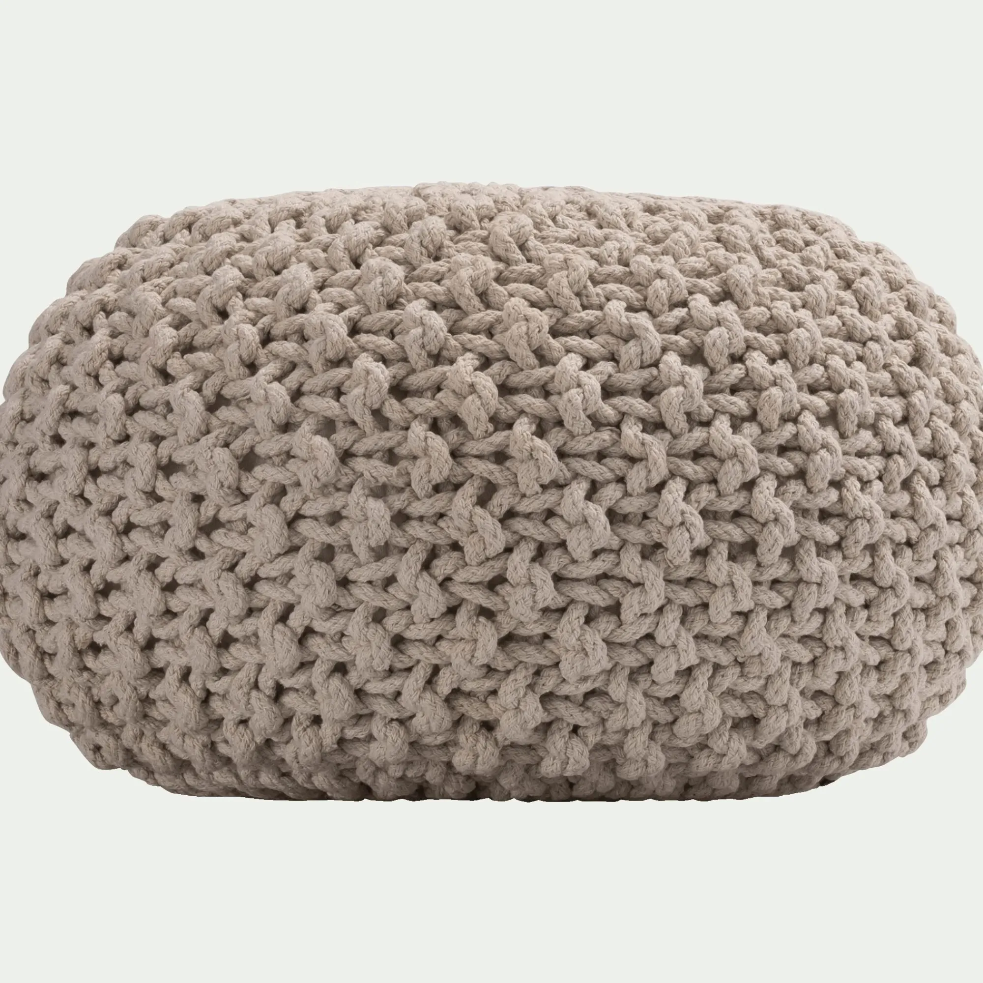 alinea Coussin De Sol*Pouf tressé en coton - roucas D50xH30cm Beige