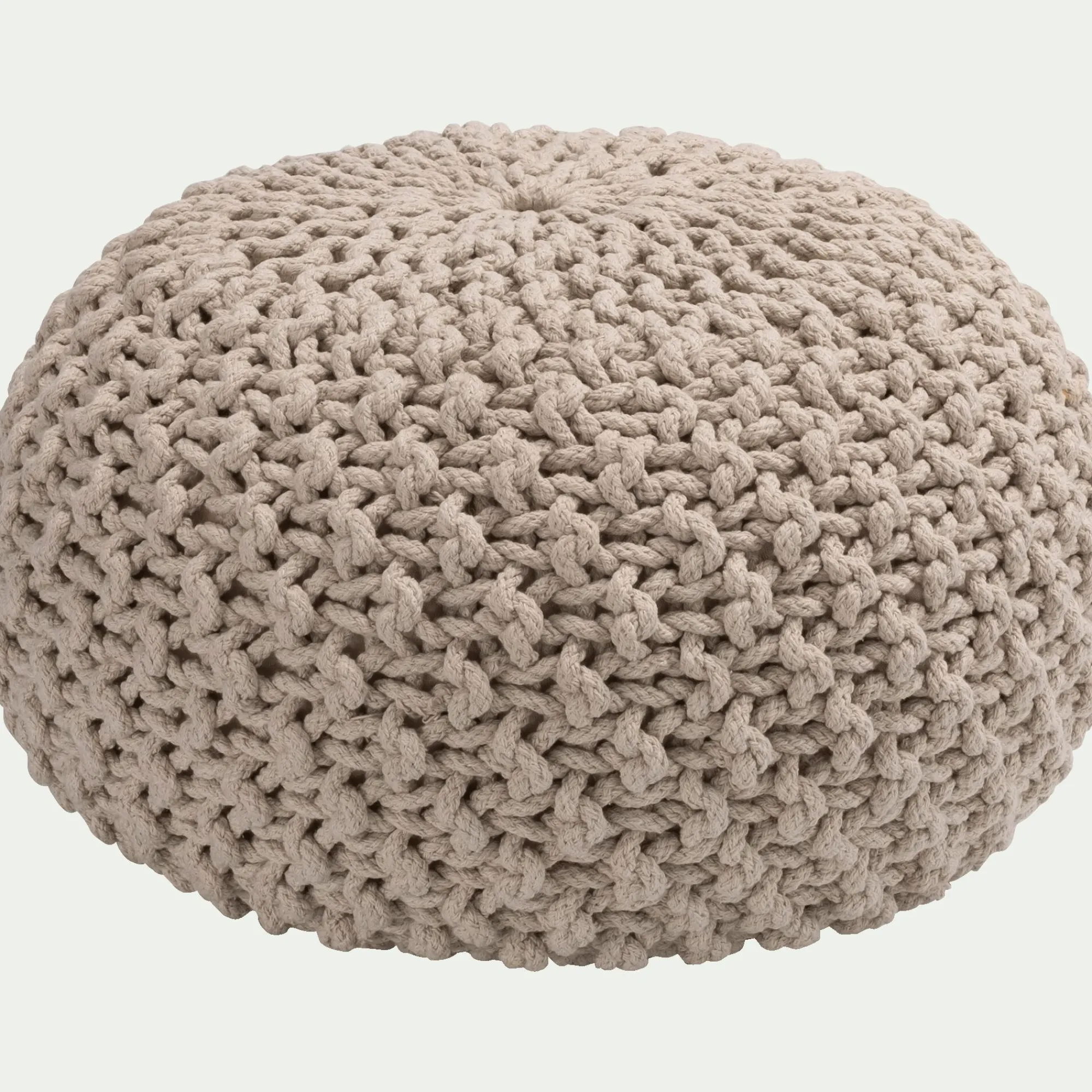 alinea Coussin De Sol*Pouf tressé en coton - roucas D50xH30cm Beige