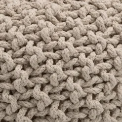 alinea Coussin De Sol*Pouf tressé en coton - roucas D50xH30cm Beige