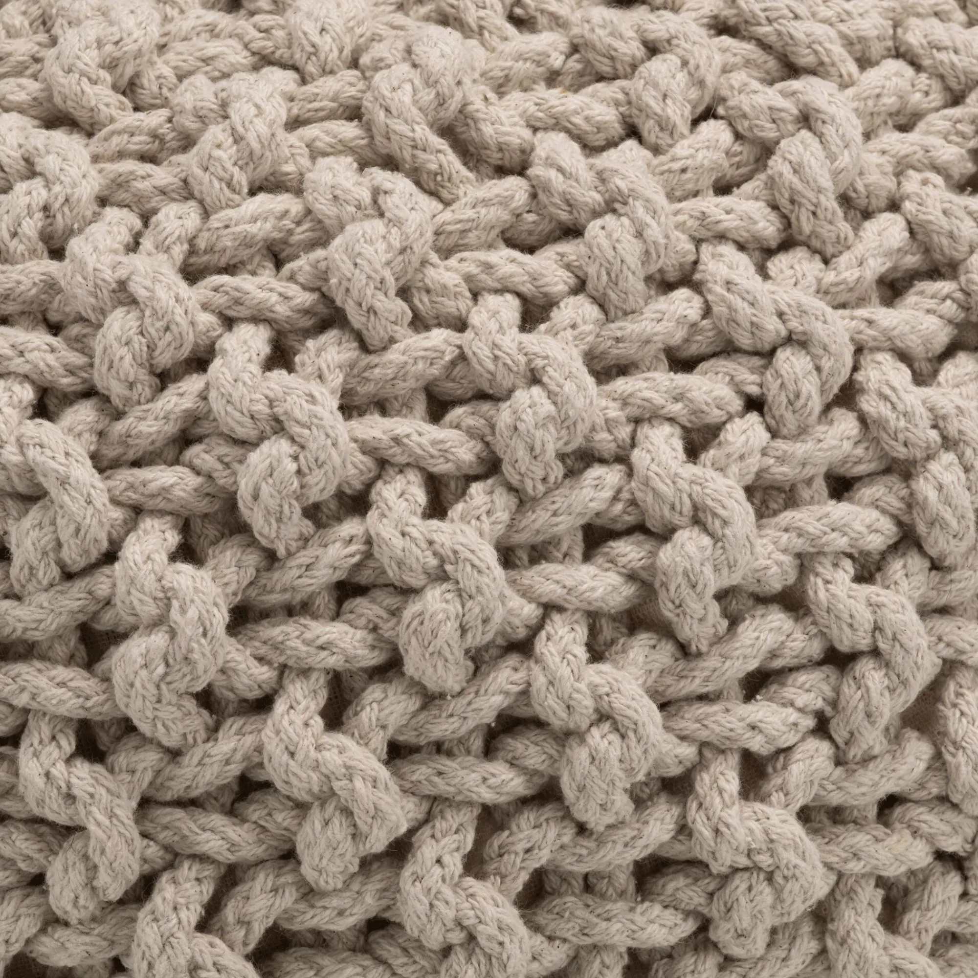alinea Coussin De Sol*Pouf tressé en coton - roucas D50xH30cm Beige