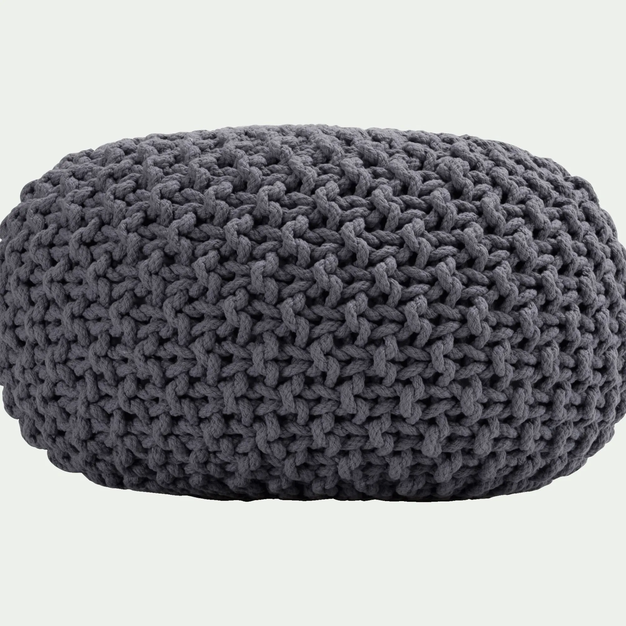 alinea Pouf & Repose-Pieds*Pouf tressé en coton D50xH30cm - restanque Gris
