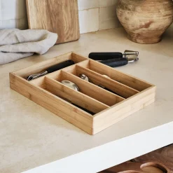 alinea Aménagement Meuble Cuisine*Range couvert en bambou - 35x25cm Naturel