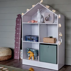 alinea Bibliothèque Enfant|Bibliothèque Enfant*Rangement forme maison 5 cases pour chambre enfant - Blanc