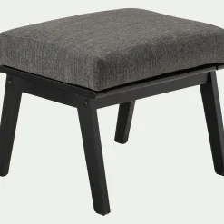 alinea Pouf Exterieur*Repose-pieds pour fauteuil en bois d'eucalyptus - Noir
