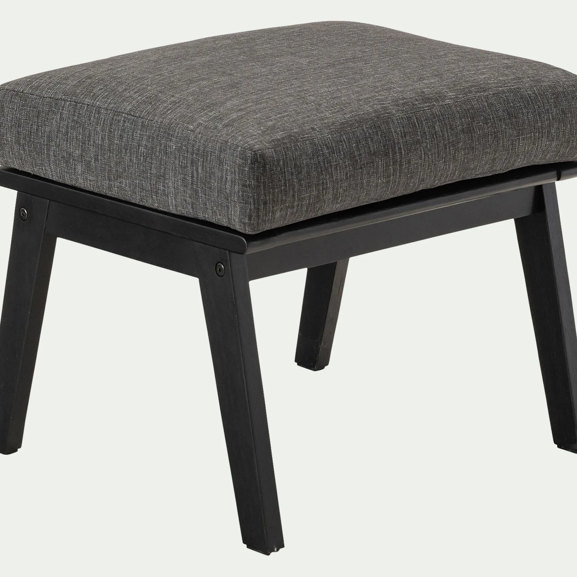 alinea Pouf Exterieur*Repose-pieds pour fauteuil en bois d'eucalyptus - Noir