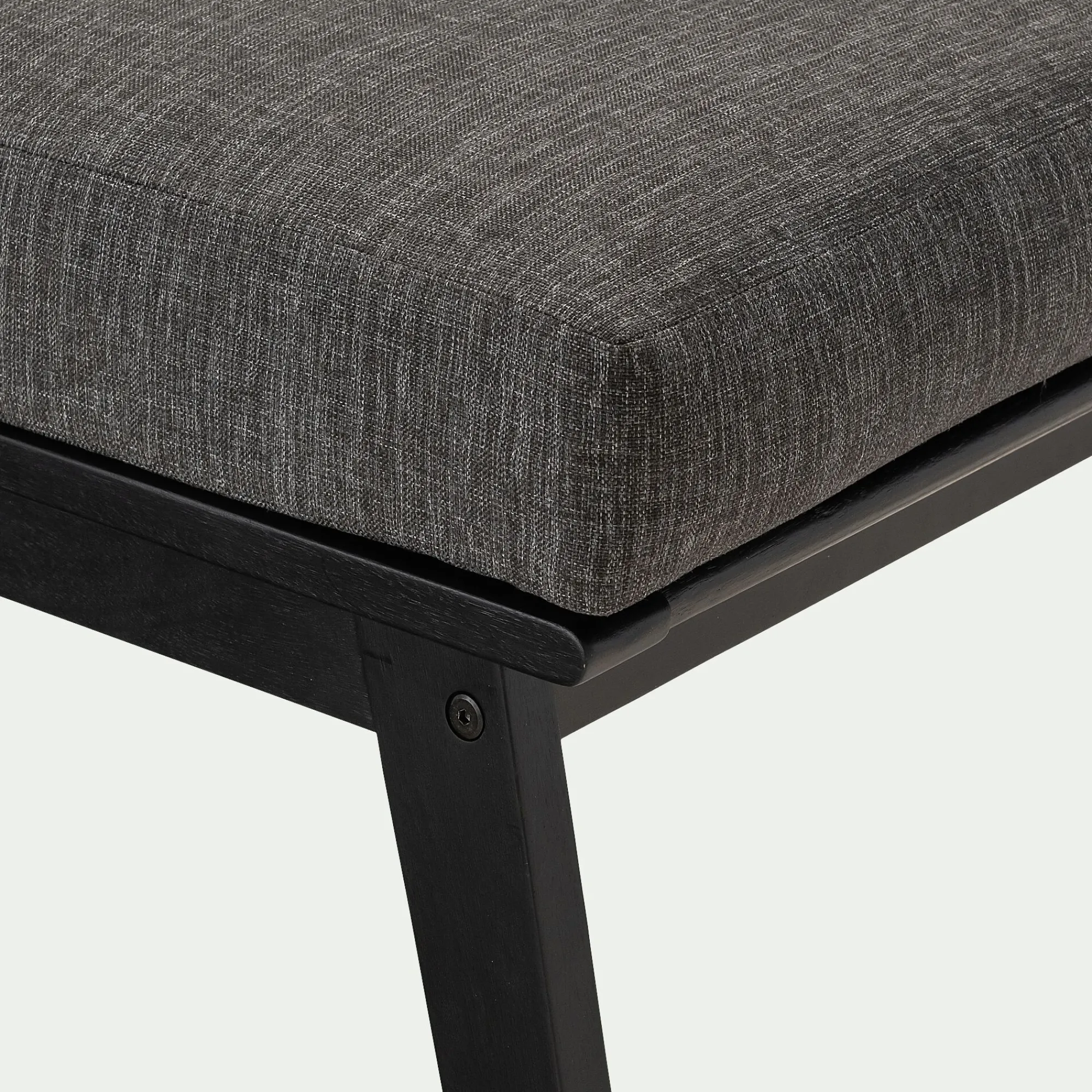 alinea Pouf Exterieur*Repose-pieds pour fauteuil en bois d'eucalyptus - Noir
