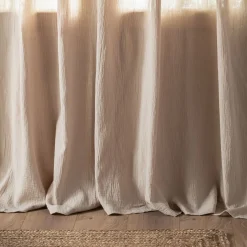 alinea Rideau*Rideau à nouettes en gaze de coton finition point de cheval 130x250cm - alpilles Beige