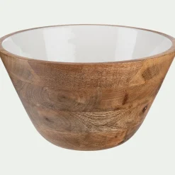 alinea Plat De Service Et Saladier*Saladier en bois de manguier D30cm - Blanc