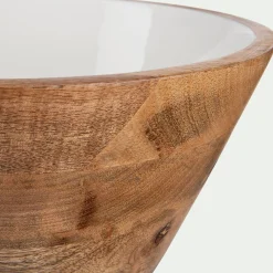alinea Plat De Service Et Saladier*Saladier en bois de manguier D30cm - Blanc