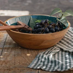alinea Plat De Service Et Saladier*Saladier en bois de manguier D29cm - prusse Bleu