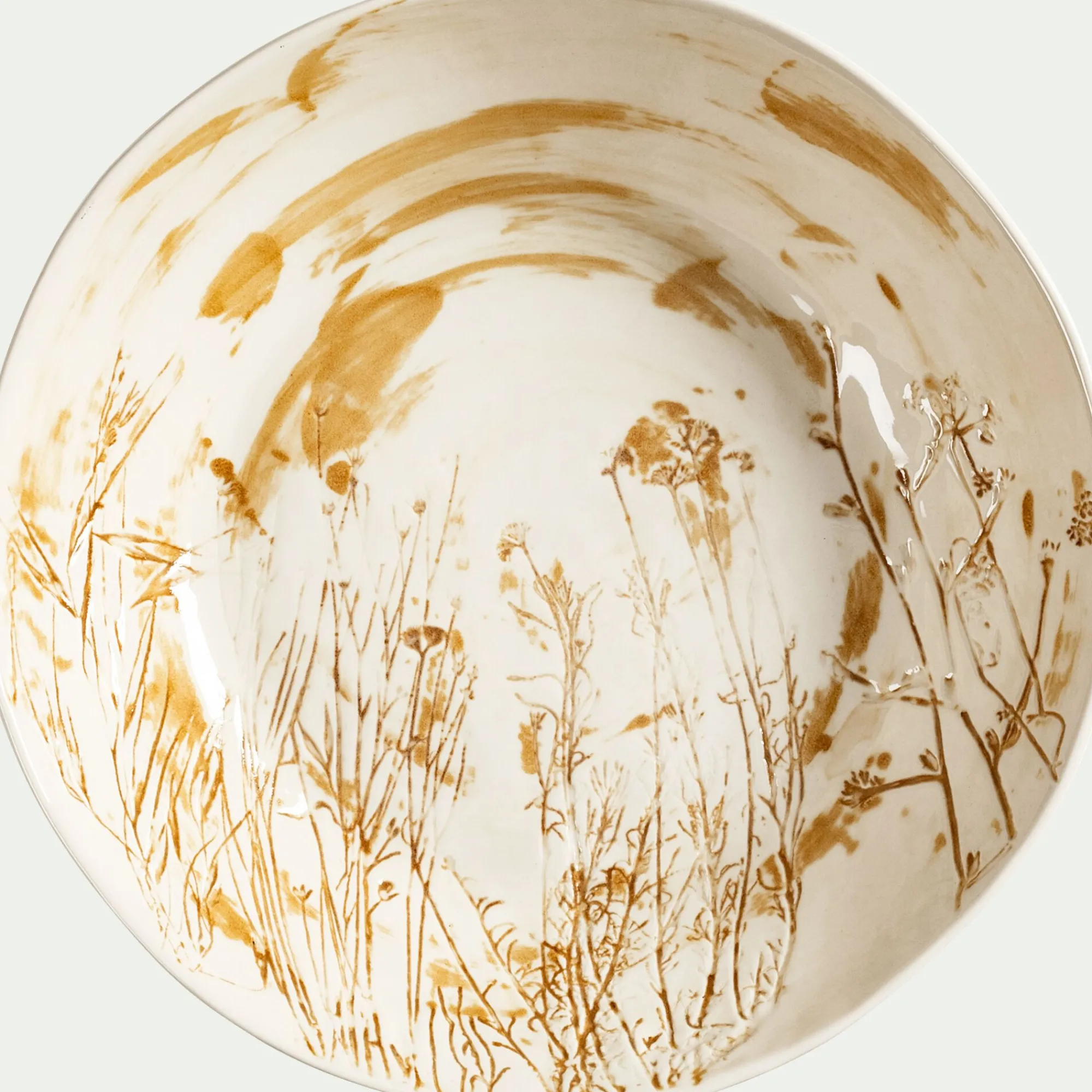 alinea Plat De Service Et Saladier*Saladier en grès D35cm - argan Jaune