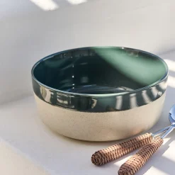alinea Plat De Service Et Saladier|Assiette De Noël*Saladier en grès D26,5cm - oyat Vert