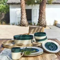 alinea Plat De Service Et Saladier|Assiette De Noël*Saladier en grès D26,5cm - oyat Vert