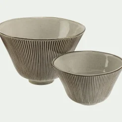 alinea Plat De Service Et Saladier*Saladier en grès réactif D24cm - écorce Marron