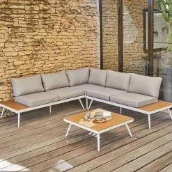 alinea Salon De Jardin Aluminium|Salon De Jardin Bas*Salon de jardin en aluminium et polywood - (4 à 6 places) Gris