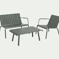alinea Salon De Jardin Bas*Salon de jardin en aluminium - vert cèdre (3 places)