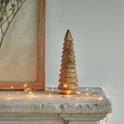 alinea Décoration De La Table De Noël|Petit Sapin De Noël*Sapin décoratif à poser en bois de manguier H20cm - Naturel