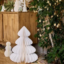 alinea Petit Sapin De Noël|Objet Décoratif De Noël*Sapin décoratif à poser en papier H60cm - Blanc