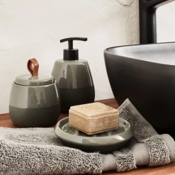 alinea Set De Salle De Bain|Accessoire De Salle De Bain*Set de salle de bain en grès - cèdre Vert