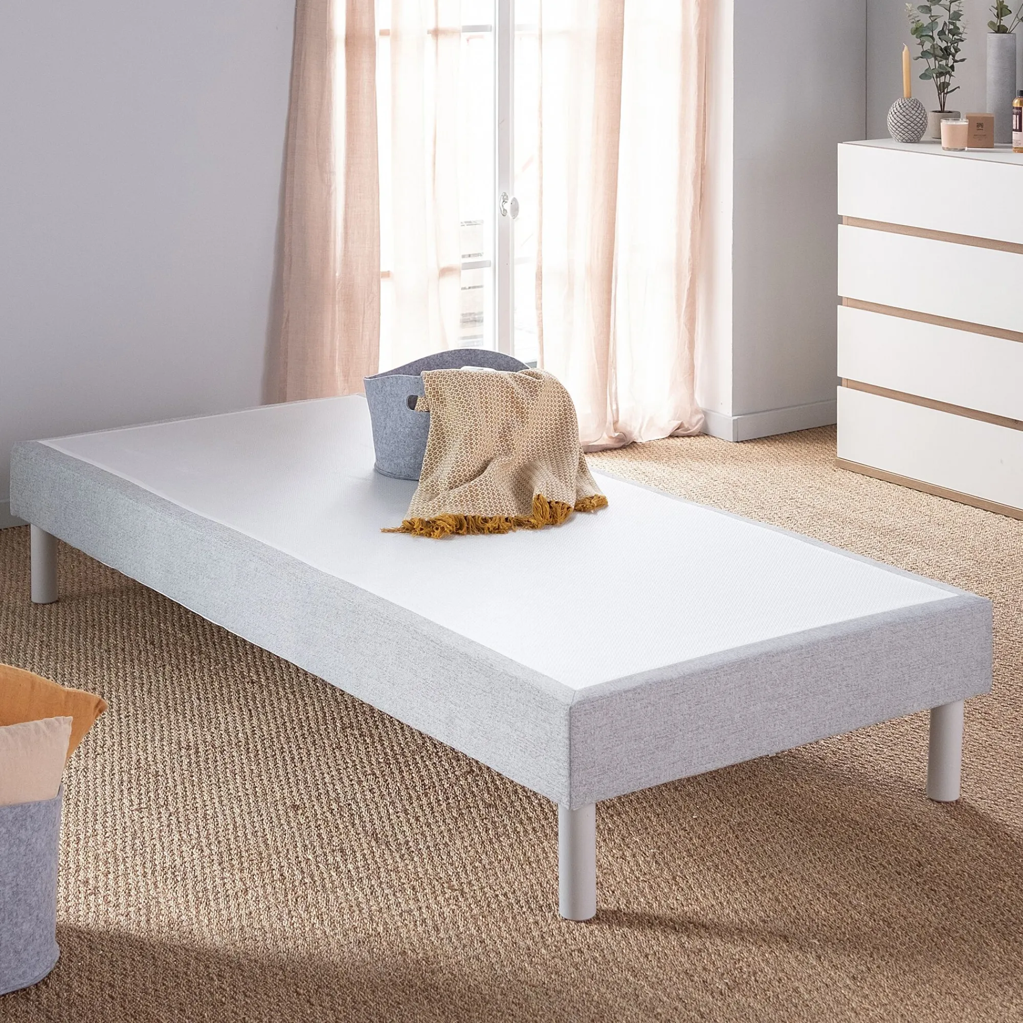 alinea Sommier 180X200 Cm*Sommier tapissier 90x200cm - clair Gris