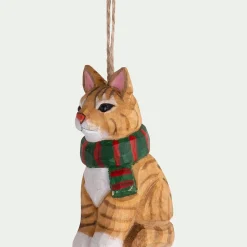 alinea Suspension De Noël*Suspension de Noël chat en bois H7cm - Naturel