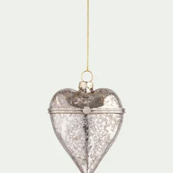 alinea Suspension De Noël*Suspension de Noël coeur en verre h8cm - Argenté