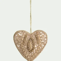 alinea Suspension De Noël*Suspension de Noël coeur en perles H10cm - Doré