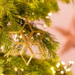 alinea Suspension De Noël*Suspension de Noël en fer et en verre étoile H11,80cm - Doré