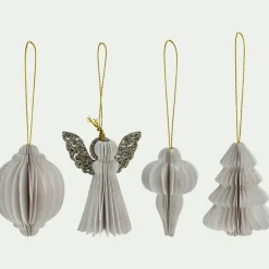 alinea Suspension De Noël*Suspension de Noël en papier H6cm - (modèle aléatoire) Blanc