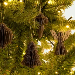 alinea Suspension De Noël*Suspension de Noël en papier H6cm - (modèle aléatoire) Doré