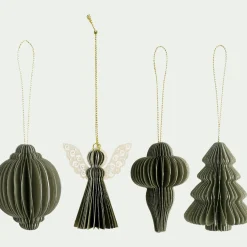 alinea Suspension De Noël*Suspension de Noël en papier H6cm - (modèle aléatoire) Doré