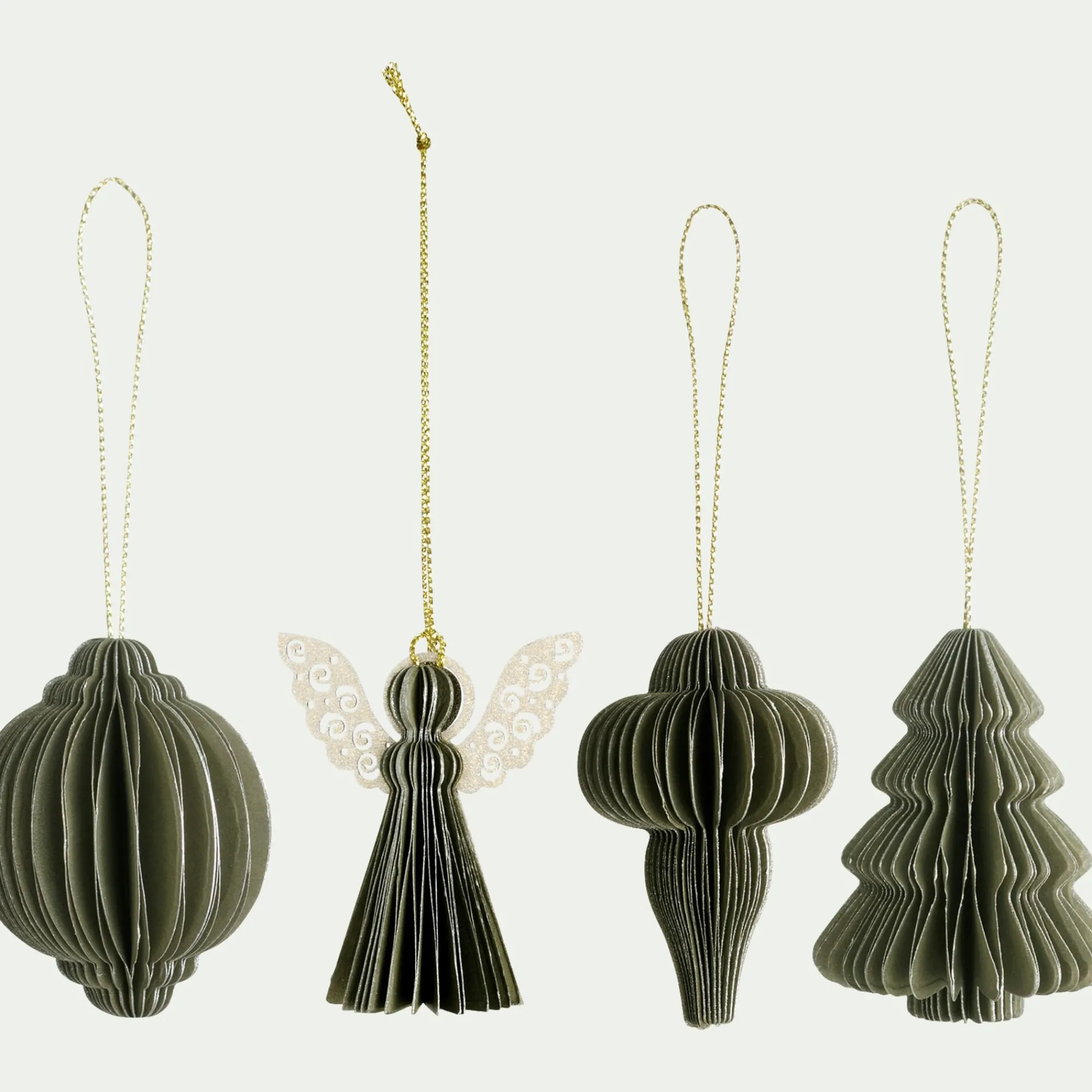 alinea Suspension De Noël*Suspension de Noël en papier H6cm - (modèle aléatoire) Doré