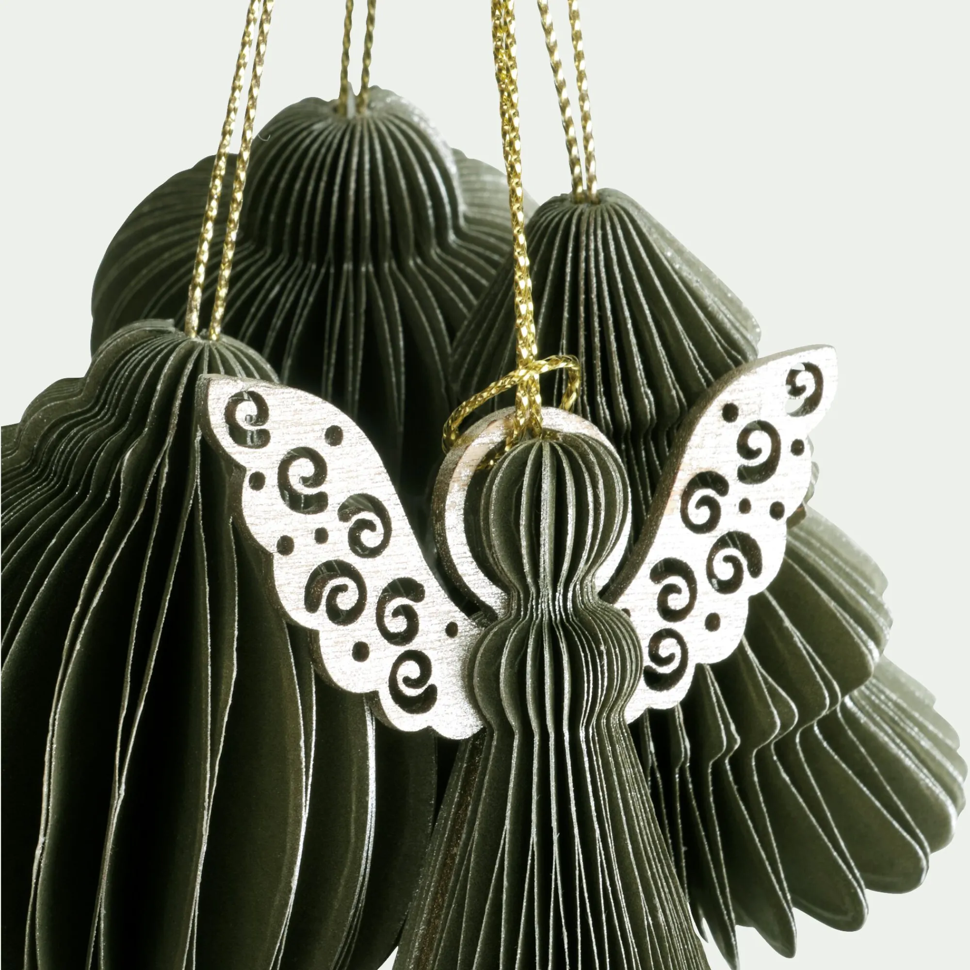 alinea Suspension De Noël*Suspension de Noël en papier H6cm - (modèle aléatoire) Doré
