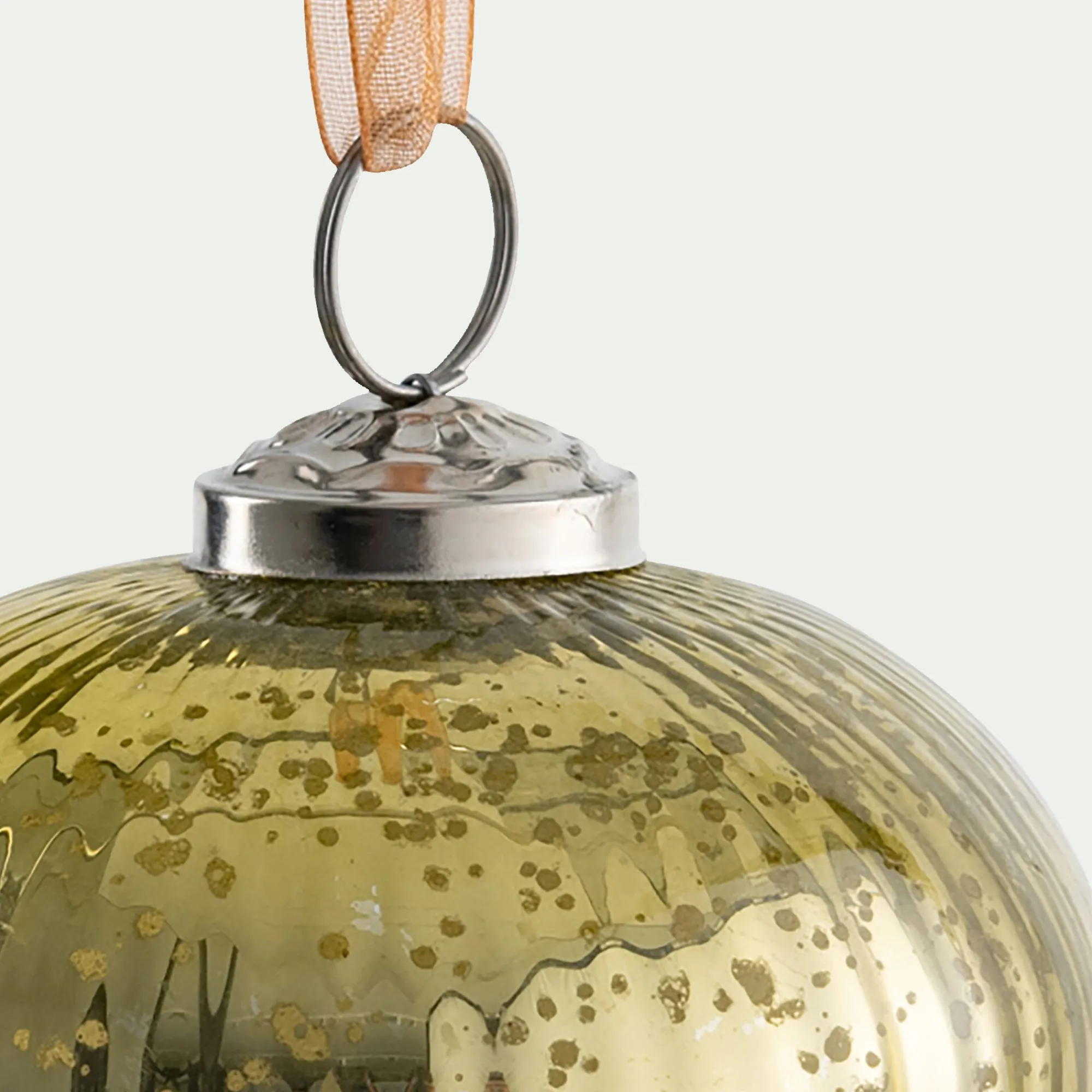 alinea Suspension De Noël*Suspension de Noël en verre forme goutte D9cm - Vert