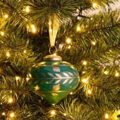 alinea Suspension De Noël*Suspension de Noël goutte en verre D10cm - Vert